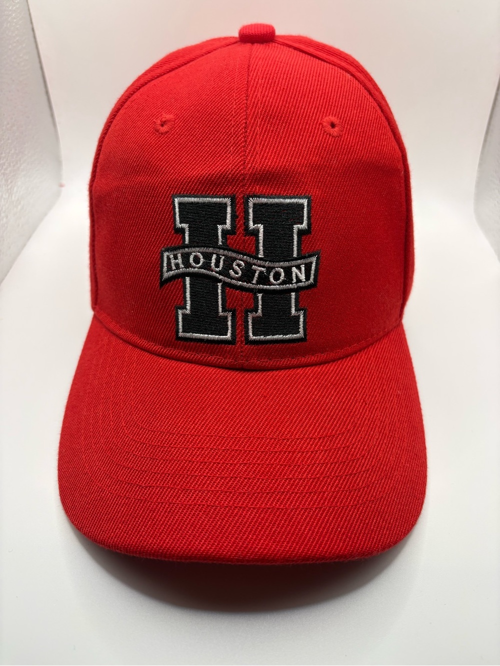 Houston Red Adjustable Hat Embroidered H Logo Strapback Cap